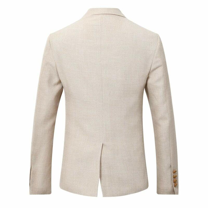Mens 3 Piece Linen Suit Set Blazer Jacket Tux Vest Suit Pants Formal Business New