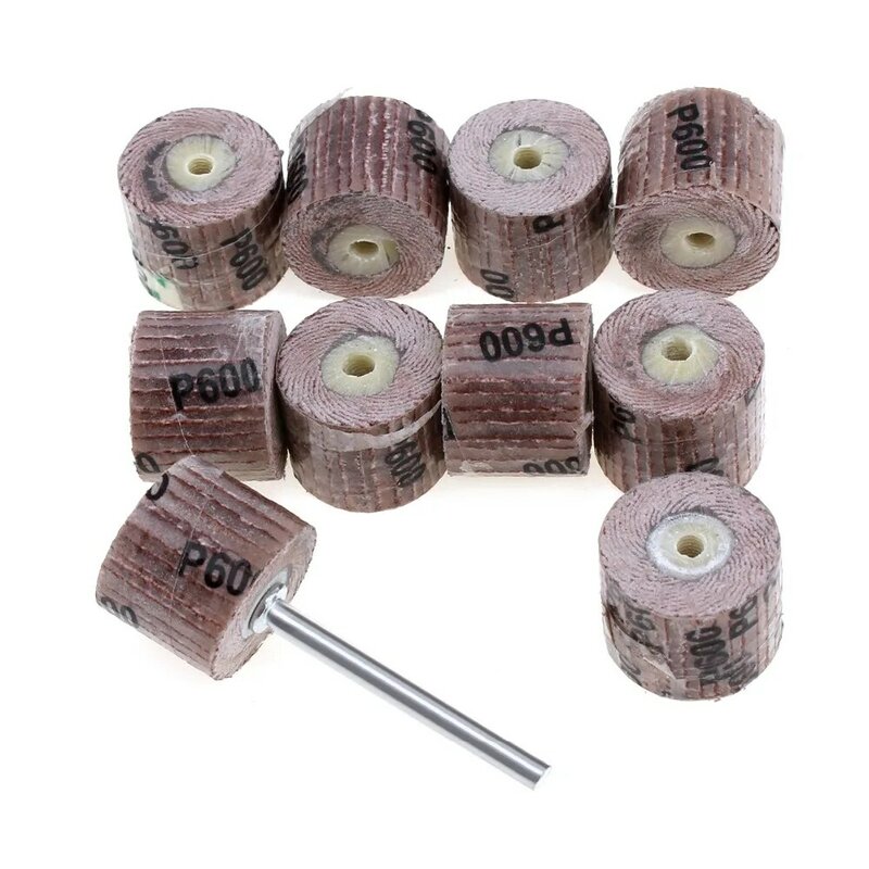 10pcs 600 Grit Flap Sanding Wheel Grinding Disc with 3mm Arbor for Rotary Tool / Mini Drill