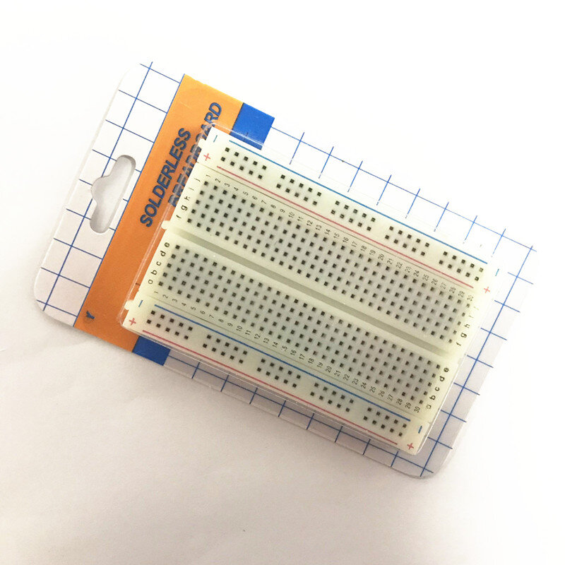 400 holes high quality Solderless Breadboard Self-Adhesiv, size: 8.3x5.5x0.85cm. White color