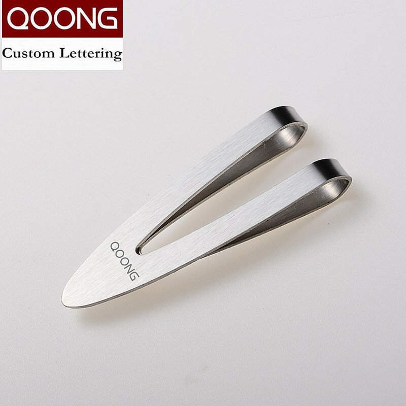QOONG Stainless Steel Silver Men Money Clips Fashion Pocket Clamp For Money Holder Pointed End Money Wallet Card ID Case Clip
