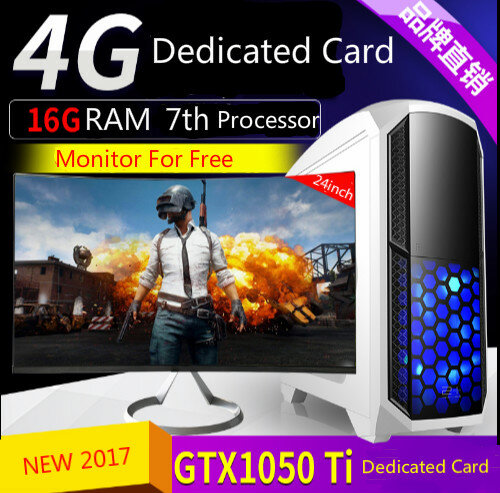 Desktop Gaming Intel Core I3/I5/I7/2GB/4GB/8Gb Ram 120Gb/1Tb HDD dengan 18.5 22 24 Inci LCD HD 1080P Tampilan Desktop Komputer PC