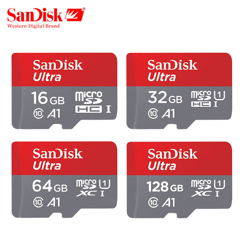100% original sandisk micro sd cartão de memória 16 gb 32 gb 64 gb tf cartão classe 10 UHS-I microsd 128 gb para samrtphone mesa pc