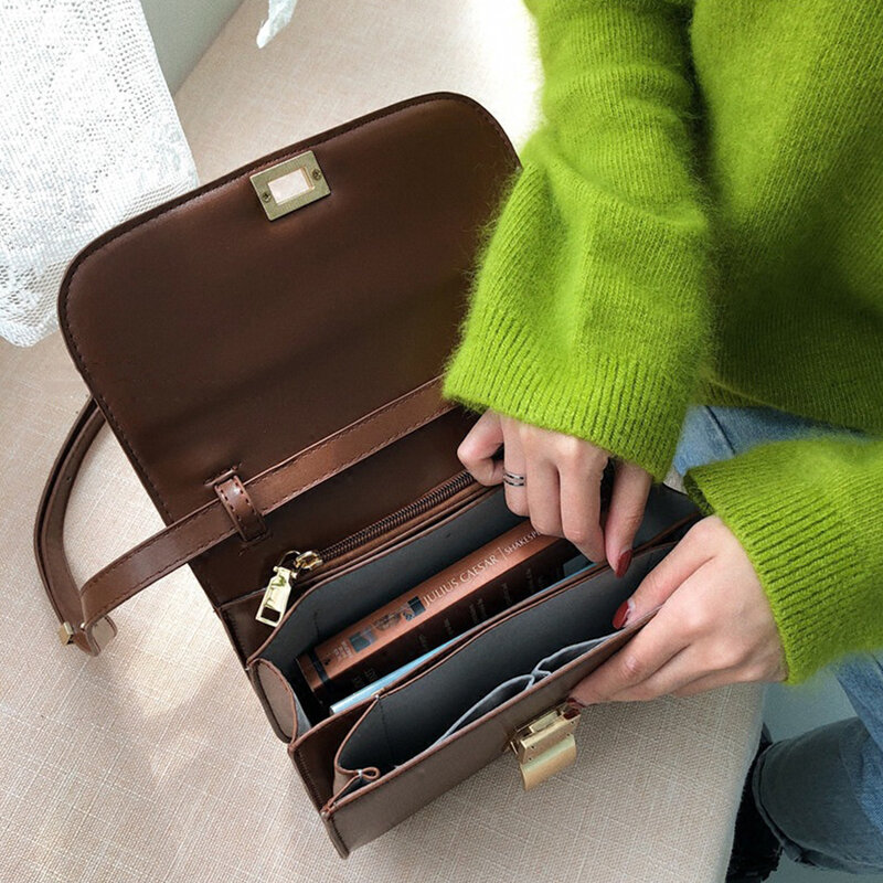 여성을위한 캐주얼 PU 메신저 가방 통근 디자이너 어깨 Crossbody 가방 간단한 작은 전화 지갑 Bolsa Feminina Chic Sac
