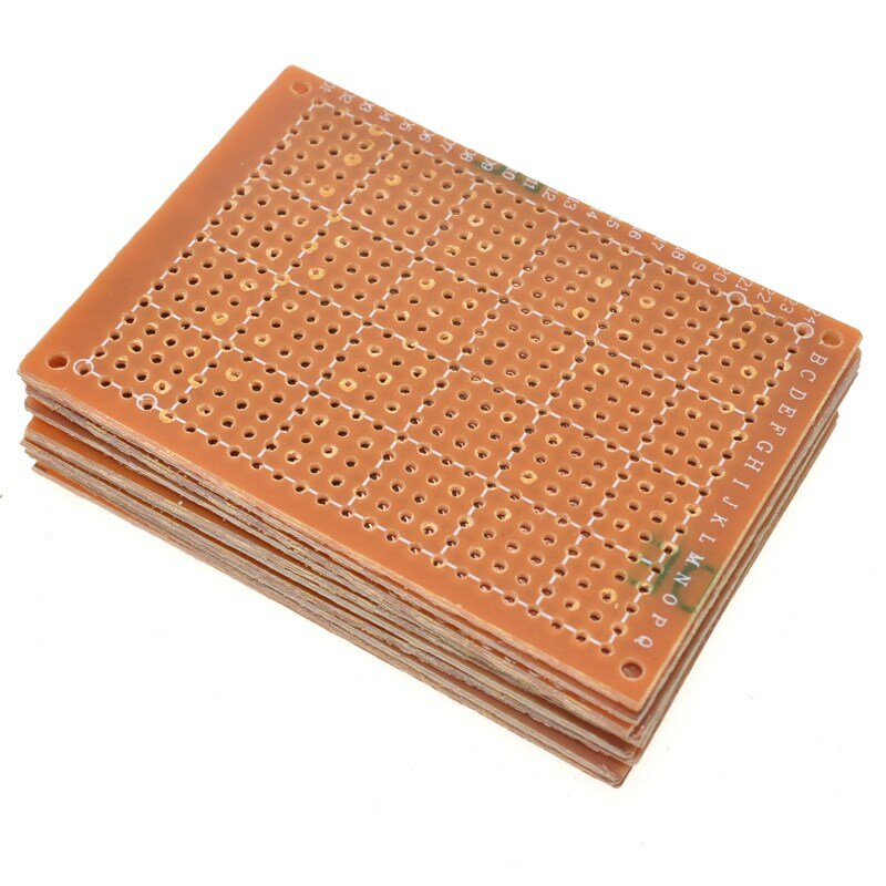 WAVGAT-Carte universelle PCB, papier prototype bricolage, jaune, 5x7, 5cm, 7cm, 10 pièces