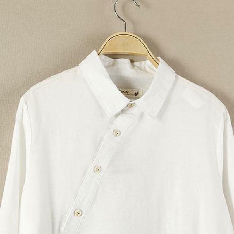 USWMIE-blusas de estilo Mori Girl para mujer, camisa de manga larga con cuello vuelto, dobladillo Irregular, Color puro, Otoño, 2020