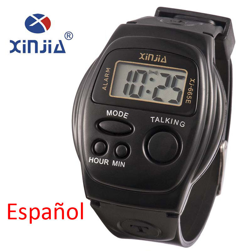 Новые простые старый Для мужчин и Для женщин часы говорить испанский слепой электронные цифровые спортивные наручные часы для старшего