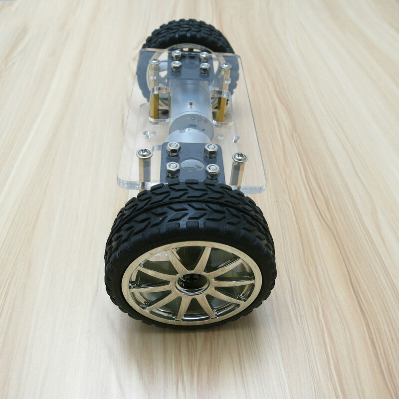 JMT Acrylic Mobil Bingkai Chassis Self-balancing Mini Dua drive 2 Roda 2WD DIY Robot Kit 176*65mm Teknologi Penemuan Mainan