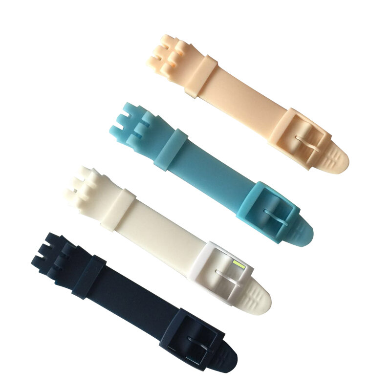 Natürliche Silikon Gummi Armband Armbänder 17mm 19mm 20mm Haut Serie Armband für Swatch Strap Uhr Zubehör männer Frauen