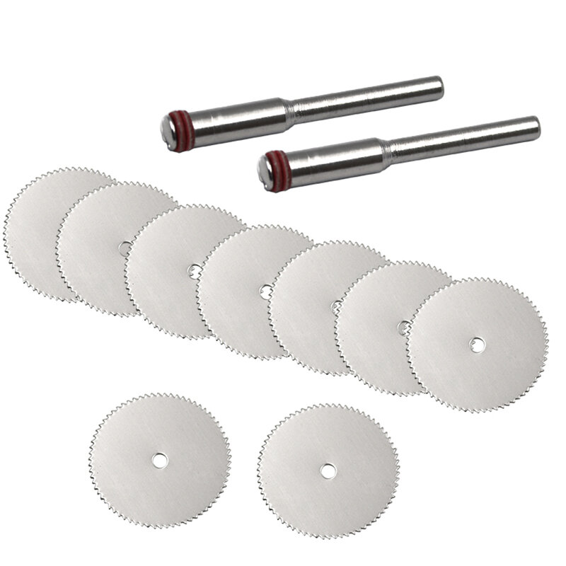 Discos de corte para ferramentas rotativas, roda de corte para ferramentas dremel acessórios com 10 peças de disco dremel com 2 peças de mandril 22mm 25mm 32mm