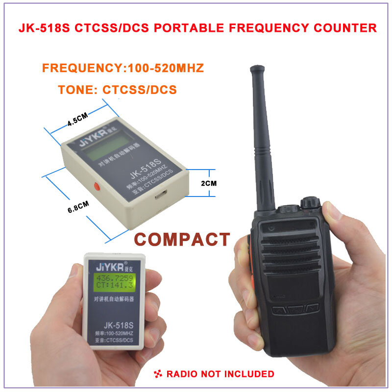جديد وصول JK-518S المحمولة تردد ، CTCSS و DCS 2 في 1 عداد التردد 100-520MHz ، CTCSS/DCS تردد متر