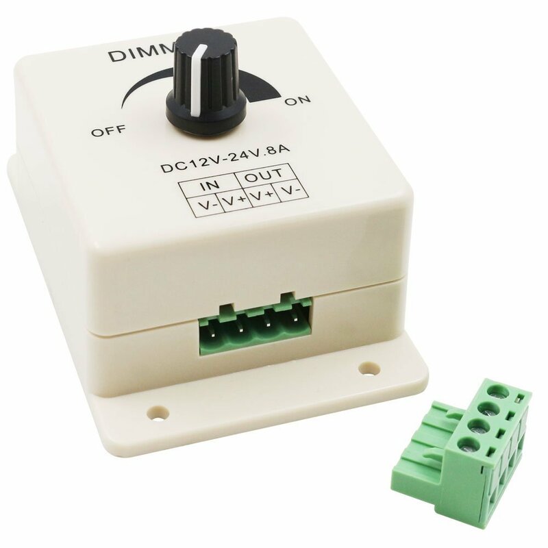 Interruptor de atenuación LED, controlador de tira de bombilla de lámpara de brillo ajustable, controlador de fuente de alimentación de luz de un solo Color, cc 12V 24V 8A