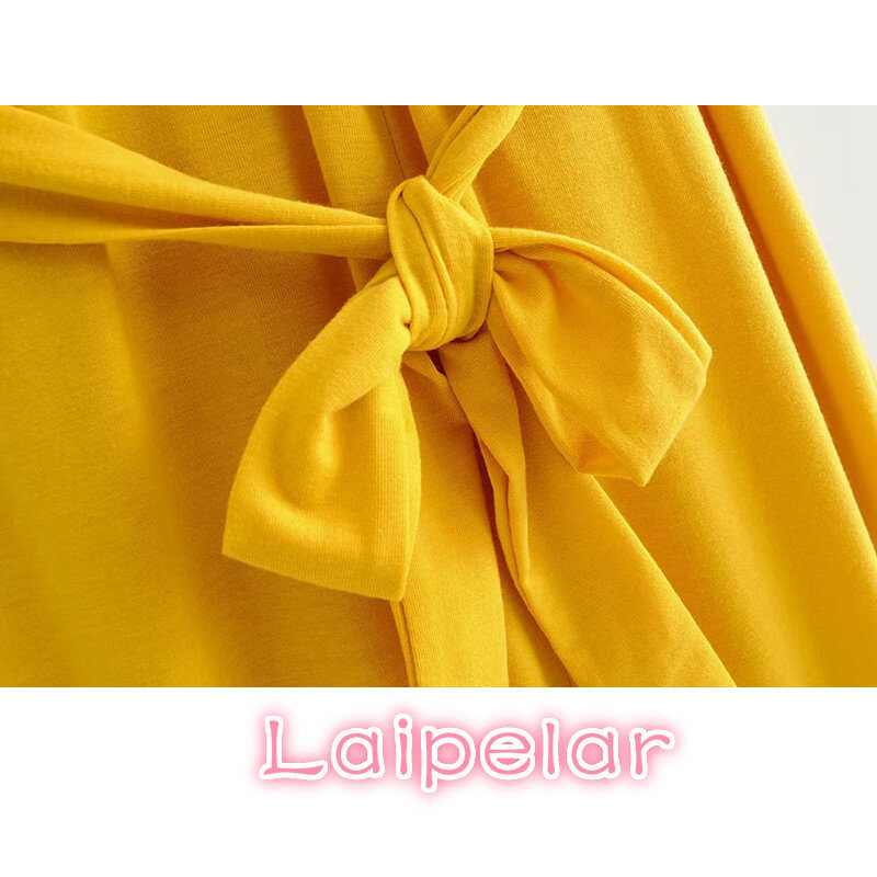 Комбинезон женский с v-образным вырезом, пикантный элегантный повседневный длинный ромпер с коротким рукавом, на завязках, уличная одежда с высокой талией, желтый, на лето