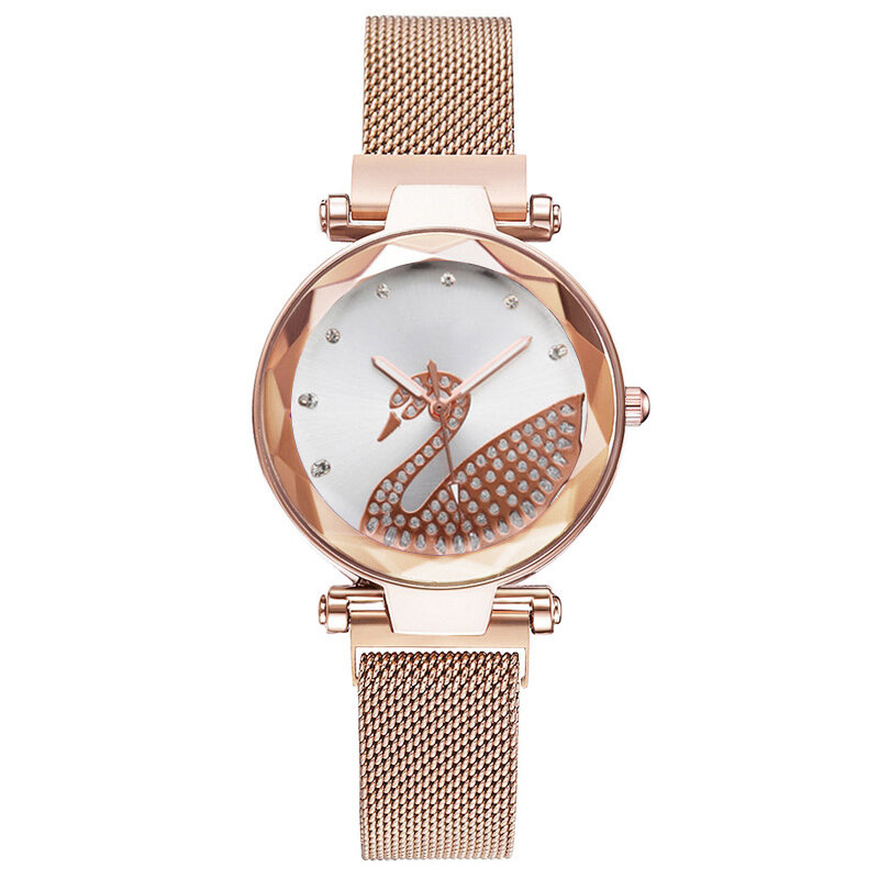 Cisne Magnético 2019 Mulheres Assistem Luxo Diamante Relógio de Quartzo para Senhoras Vestido Pulseira Relógio de Pulso Relogio feminino Montre Femme