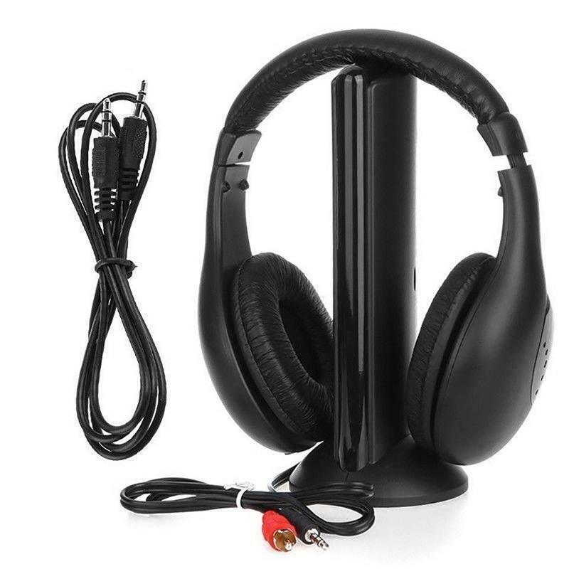BEESCLOVER bezprzewodowe słuchawki 5 w 1 składany zestaw słuchawkowy bezprzewodowy/a słuchawki bezprzewodowy RF Mic dla PC TV DVD CD MP3 MP4 uniwersalny r29