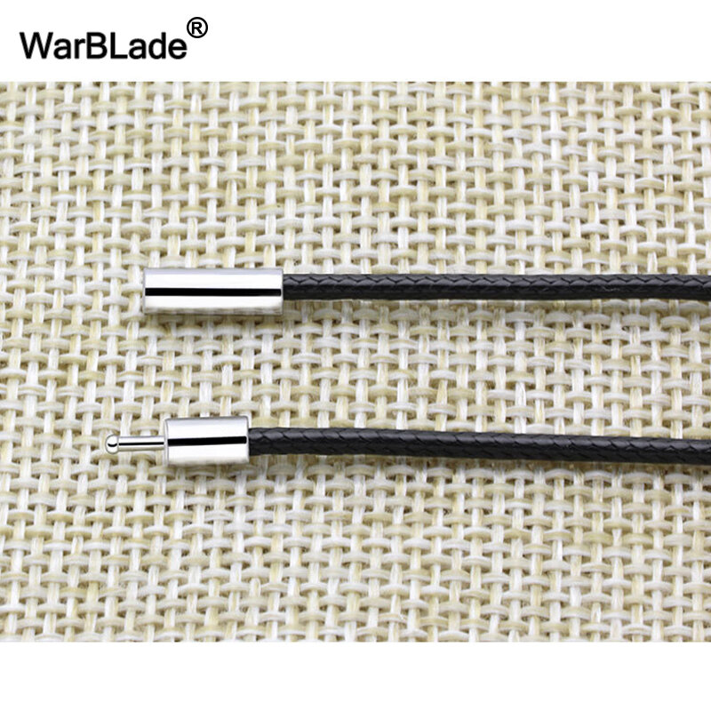 1/1.5/2/3mm naszyjnik przewód czarny skórzany sznur wosk liny koronka z łańcuszkiem z obrotowy, ze stali nierdzewnej klamra dla naszyjnik DIY biżuteria
