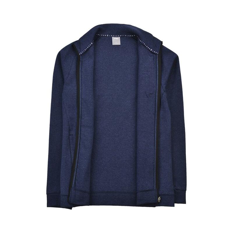 Li-ning mężczyźni szkolenia bluza z kapturem zamki komfort 70% bawełna 30% poliester bluza z kapturem Li Ning podszewka sportowy płaszcz AWDP147 MWW1587