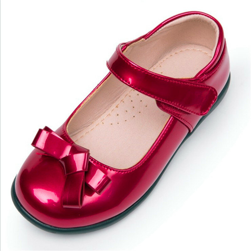 Festa Sapatos Meninas Novo 2019 Do Bebê Crianças Menina crianças Princesa Sapatos de Couro Vermelho de Patente Primavera Outono Tamanho 26 ~ 39 # sobre 3 anos de idade