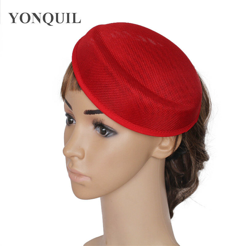 Menawan Sinamay Imitasi Hitam Memikat Dasar 18CM Pillbox Topi Baru Bahan Pakaian Rambut Wanita Pesta Menunjukkan DIY Rambut Headpiece