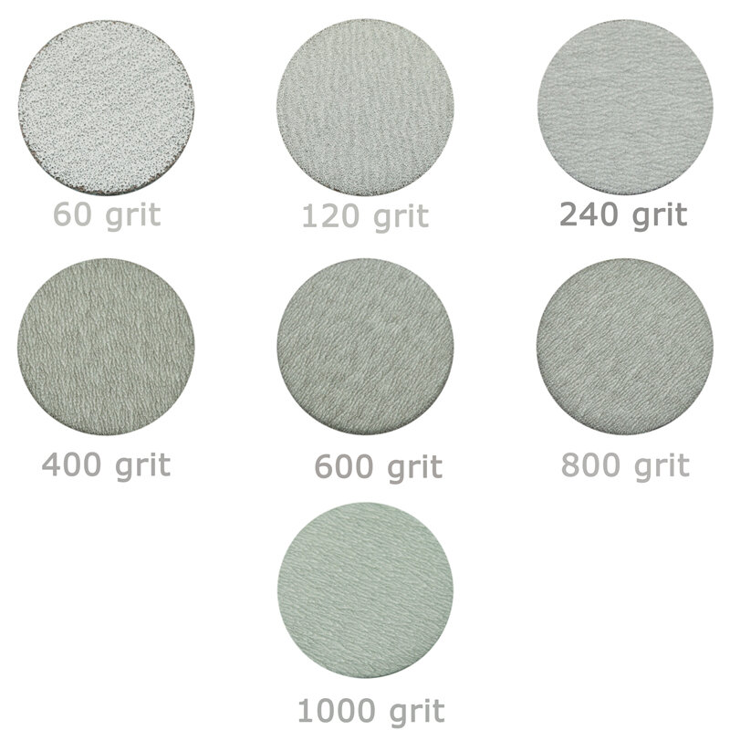 POLIWELL 30PCS 2 Inch 50mm Grit 60-1200 Aluminum Oxide White Sanding Discs Dry Sanding Paper for Grinder Power Tools Accessories
