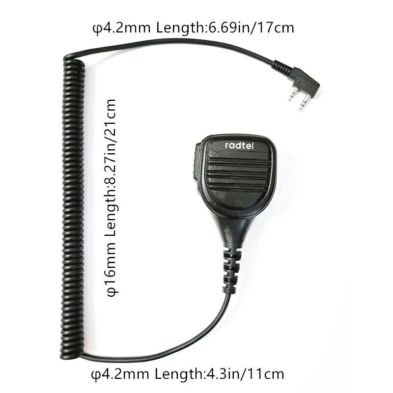 Radtel-altavoz de hombro resistente con micrófono, walkie-talkie para RT-490, RT-830, RT-850, RT-69, RT12, RT518, RT88, RT-470, RT-470X