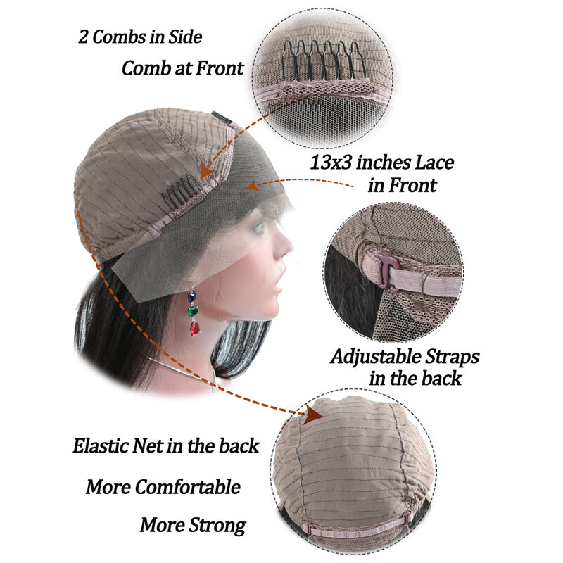 Queenking-peruca lace front com cabelo humano brasileiro, para mulheres negras, densidade 130%, cabelo remy
