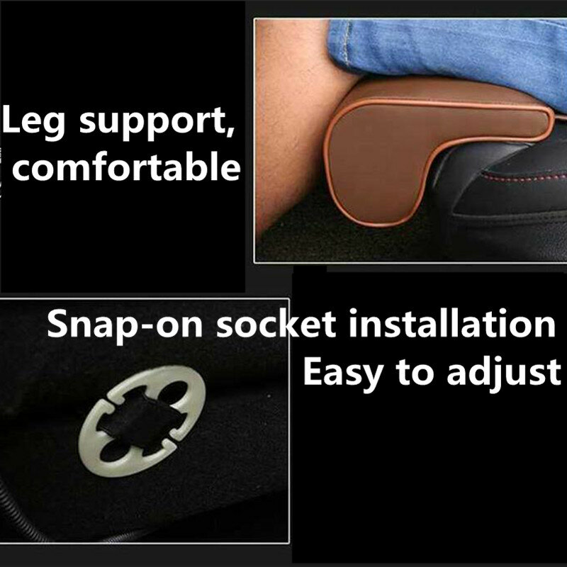 Cojín Universal para el cuidado de las piernas del asiento del coche, rodillera de cuero más larga, soporte para el muslo