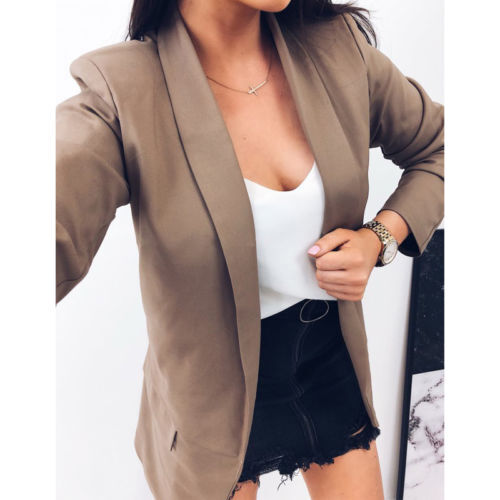 Hirigin feminino um botão magro casual negócios blazer terno outono casaco quente outwear variedades
