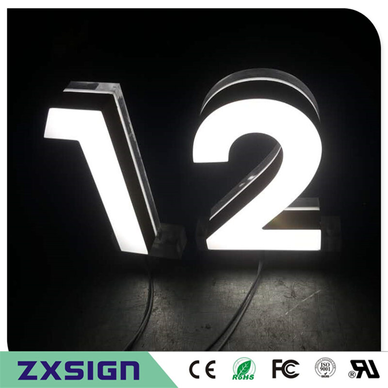 Números de casa LED acrílicos iluminados de brillo superalto de 15cm de alto/números pequeños de Casa/placa de puerta digital moderna