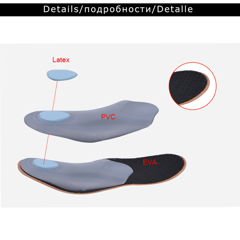 3D Premium healthy Leather orthotic insole for Flatfoot High Arch Support orthopedic Insole Insoles men and women shoes