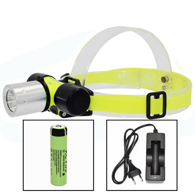 Tauchen Scheinwerfer XM-L T6 LED Unterwasser Tauch Licht Wasserdichte Scheinwerfer Scuba Taschenlampe lanterna + 18650 Batterie + Usb-ladegerät