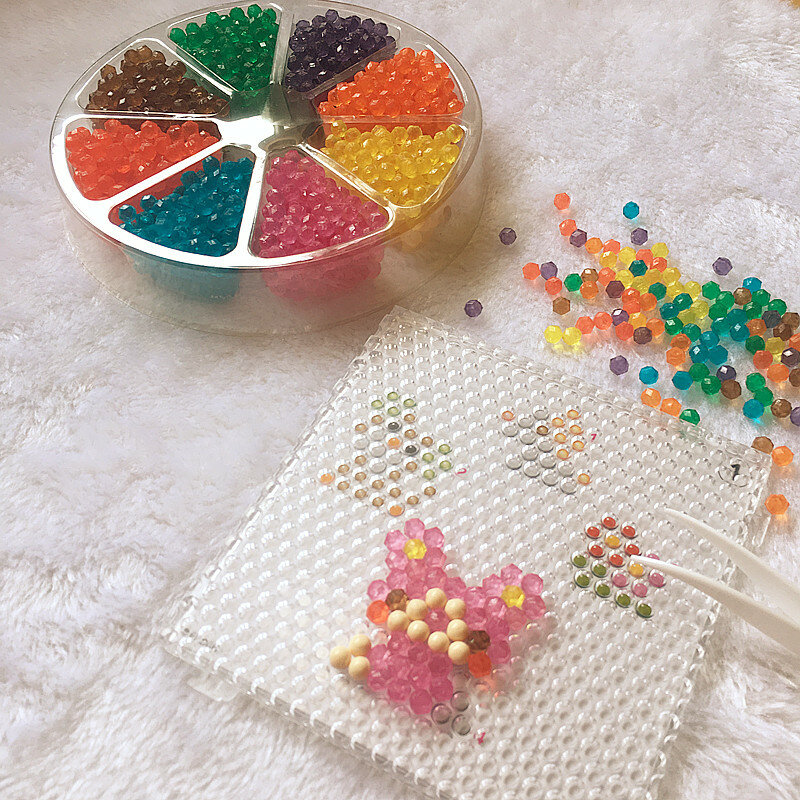 500PCS/Set Jewel Beads 3D Puzzle toys for Children 6 Colors Refill Pack Water sticky Beads Jigsaw Puzzle Brinquedo Juguetes