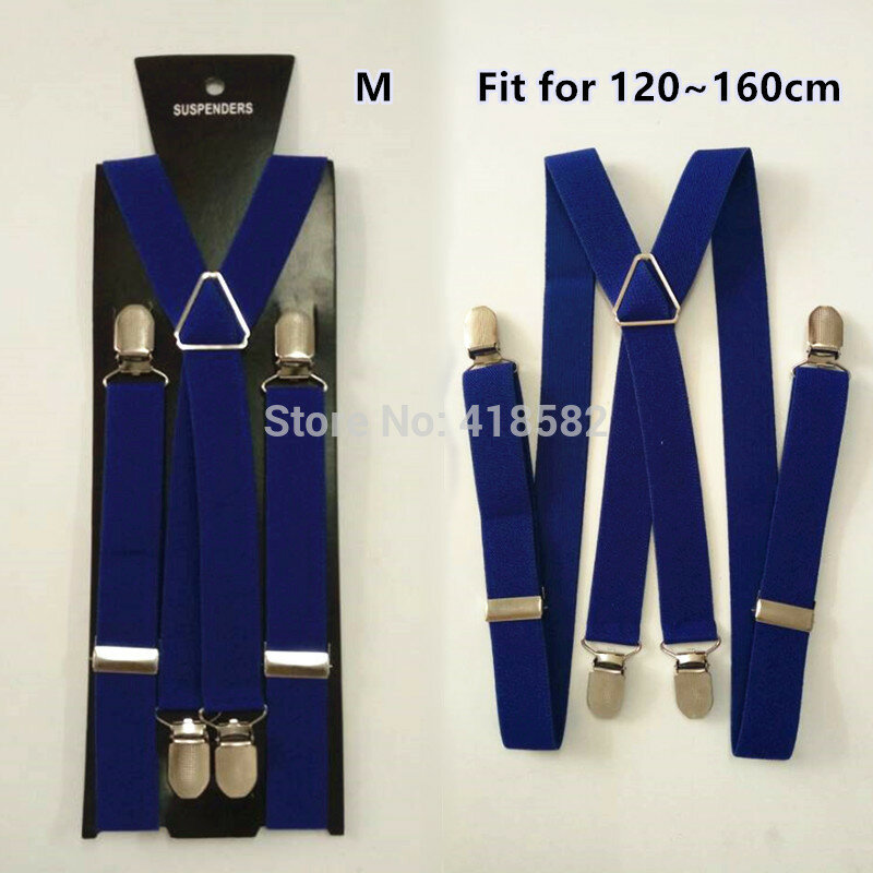BD002-2017 Neue Mode Hosenträger Für Baby Teenager Erwachsene jeans hosen mit Clip-on Hosenträger X-zurück gummiband Royalblau