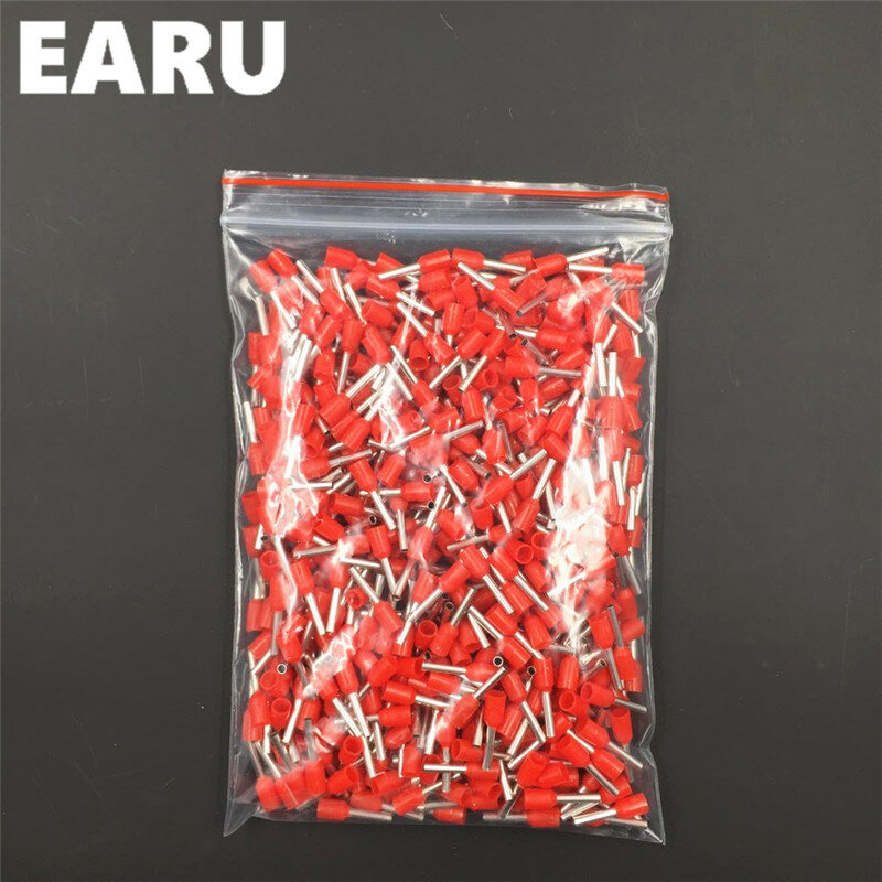100Pcs E4009 Tube Insulating Insulated Terminal 4MM2 12AWG Cable Wire Connector Insulating Crimp E Black Yellow Blue Red Green