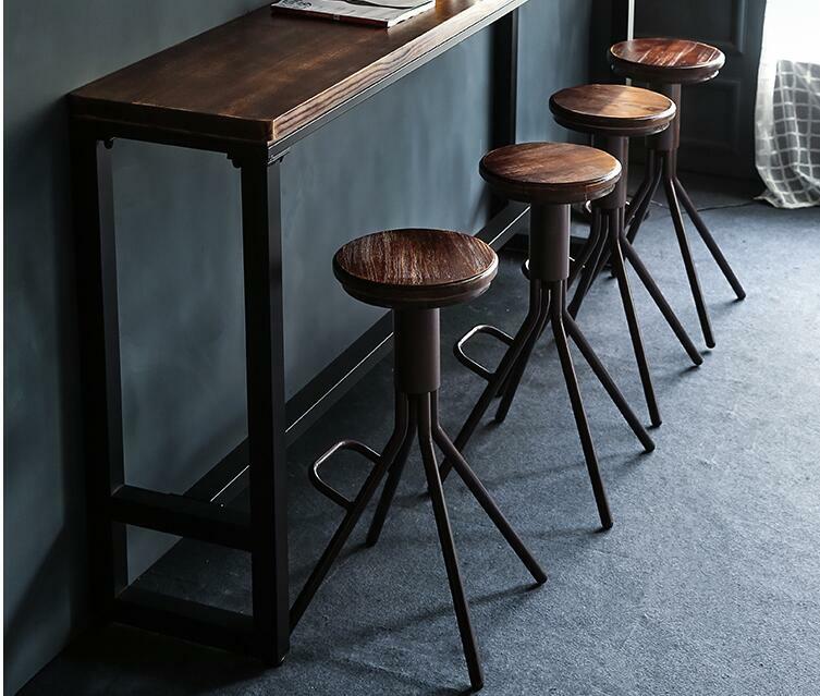 Tavolo e sedia da bar in legno massello 22110. Rotazione del tavolo da bar per il tempo libero .. 1222