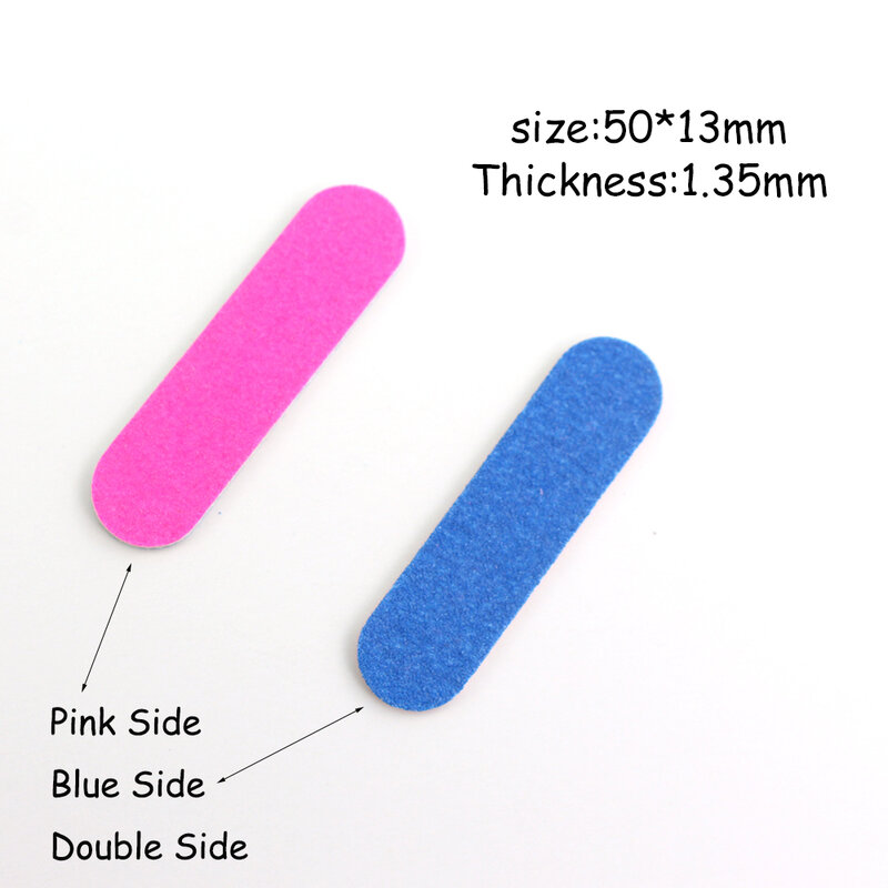50 sztuk/100 sztuk jednorazowy pilnik do paznokci czerwony niebieski DoubleSide Mini bufory szlifowanie Nail Art akcesoria do paznokci zmywalny buforowania