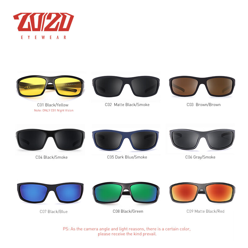 Óculos polarizados para homens, marca óptica, óculos masculinos, óculos de pesca de viagem PL66 com caixa, nova moda, 20/20