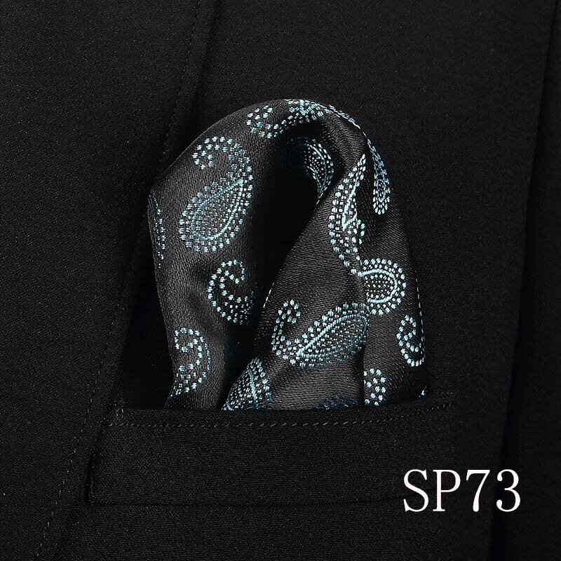 Vangise Mens Pocket Squares Dot Pattern Blue Handkerchief Fashion Hanky For Men Business Suit Accessories 22cm*22cm