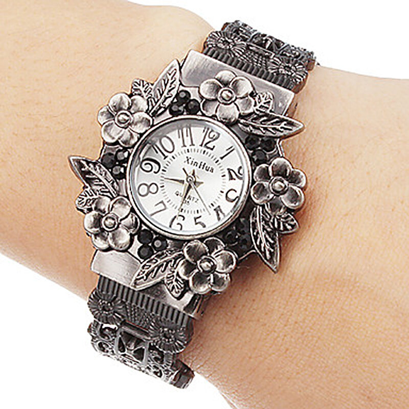 Frauen armreif uhr Retro Uhren vintage armband uhr quarz luxus weibliche feminino casual armbanduhr xinhua mode uhren