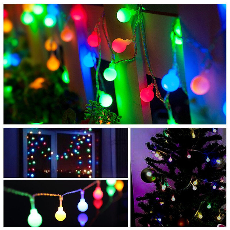 3m bola luzes de fadas a pilhas led luzes de natal ao ar livre indoor string guirlanda para árvore jardim quarto decoração casa