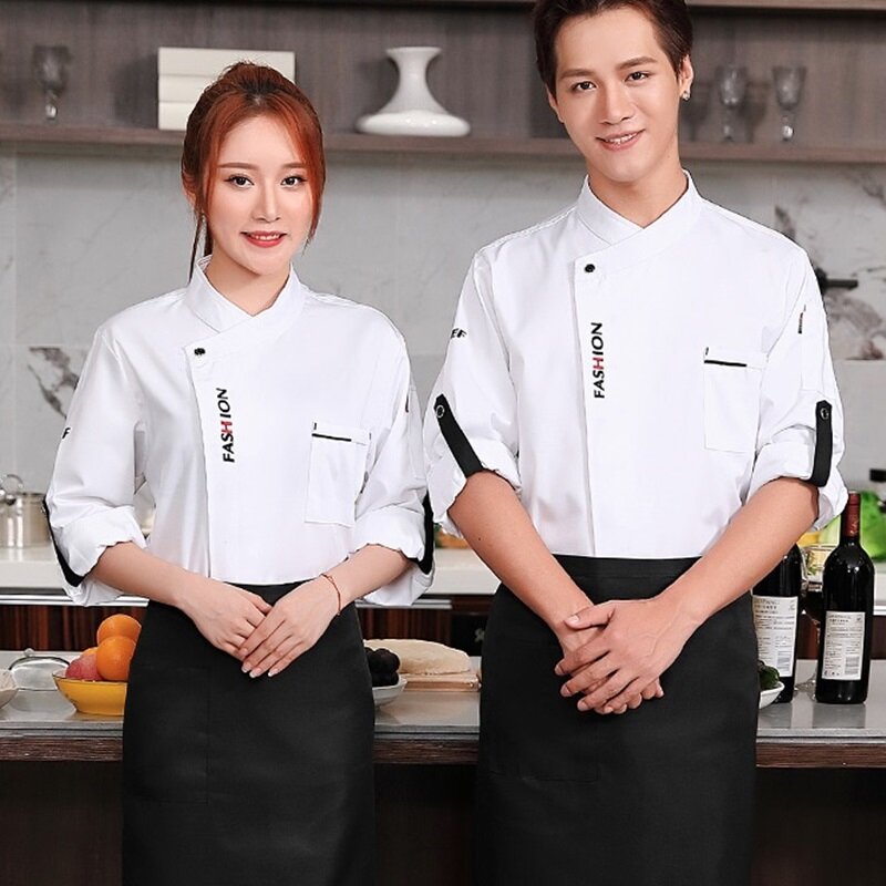 Chaqueta de Chef, uniforme de servicio de comida, catering, restaurante, trabajo de cocina, ropa de chef, DD1433