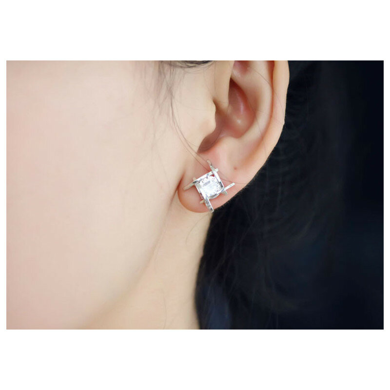 Elegancka i urocza czarna Rhinestone pełne kryształy kwadratowe kolczyki dla kobiet dziewczyn oświadczenie Piercing biżuteria E297