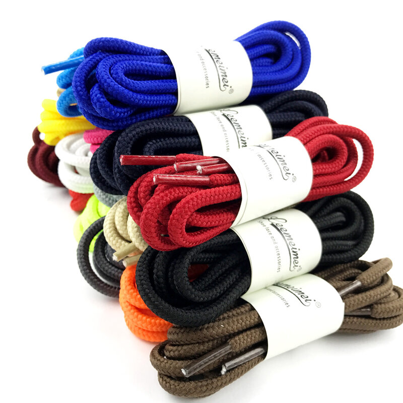 Cordones redondos clásicos de poliéster para botas deportivas, cordones de alta calidad en 20 colores, informales, 90cm, 120cm y 150cm, 1 par