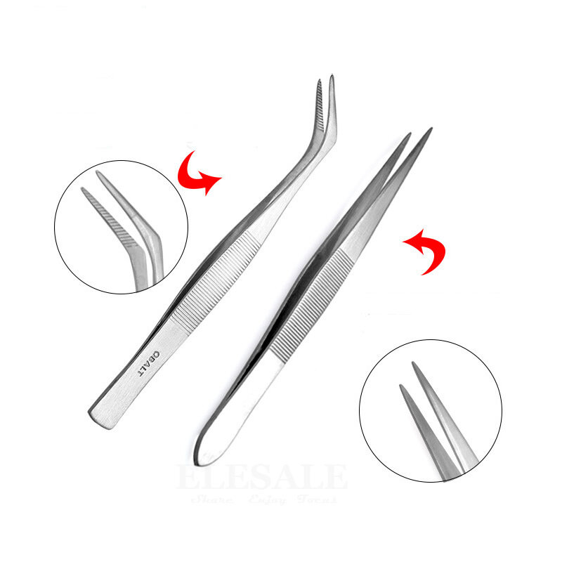 Stainless Steel Tweezers Grip Small Things For Makeup Eyebow Cut First Aid Kits Supplies Hand Craft Phone Repairing