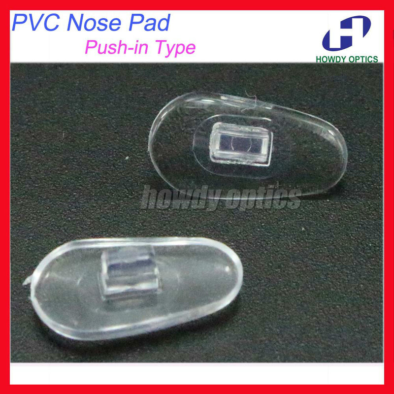 Almofadas do nariz do PVC para óculos, acessórios do tipo push-in dos vidros, tamanho 14mm, 100 PCes