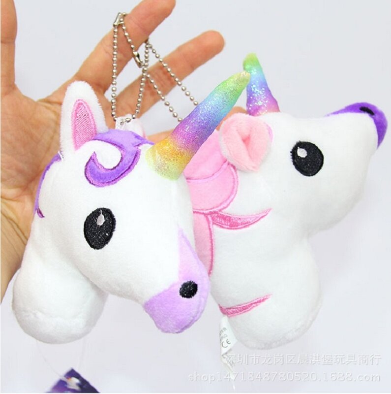 13CM Rainbow Horse Keychain Soft Stuffed Toy Unicorn Horse Pink Plush Pendant Toy Girl Christmas Product Unicorn Horse oyuncak  