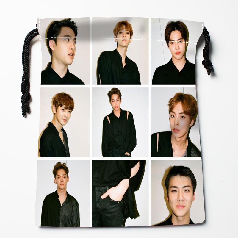 Custom EXO Drawstring Bags Custom Printed gift bags More Size 18*22cm Compression Type Bags