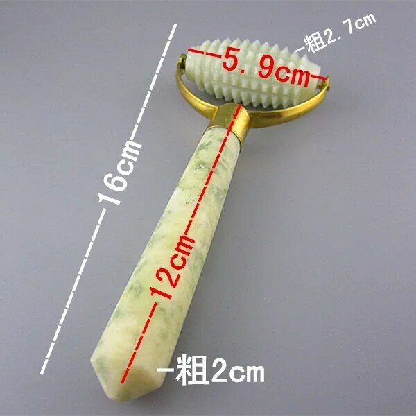 Face Natural Jade Roller Wheel Trigger Point Massage V Slimming Acupoint Rolling Brush Health Care Tool Therapy Body