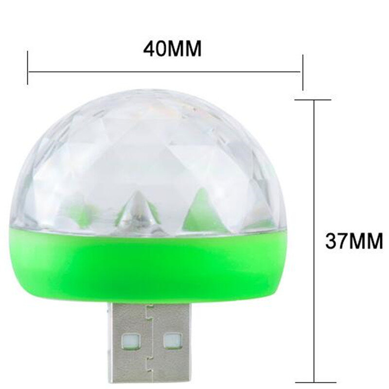 Mini USB Disco de luz LED luces de fiesta portátil bola mágica de cristal colorido efecto de etapa para el hogar Karaoke de la fiesta Decoración