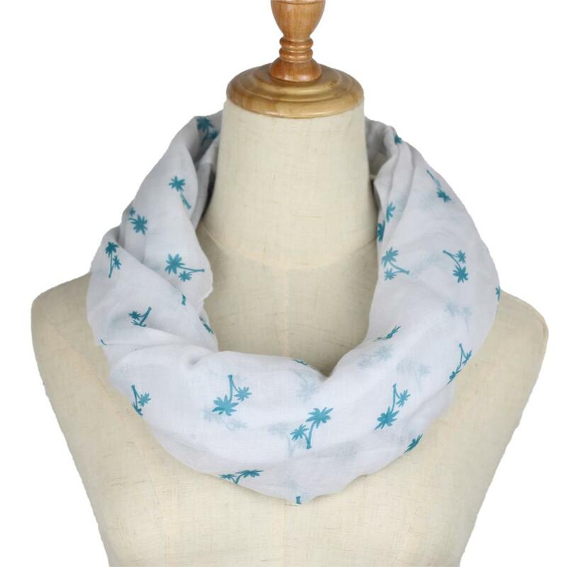 New women Infinity Scarf ring scarves Fashion butterfly flower printed loop Scarves Snood Shawl neckerchief