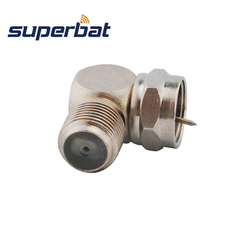 Superbat 5pcs F Adapter F Male to Female Right Angle RF Coaxial Connector